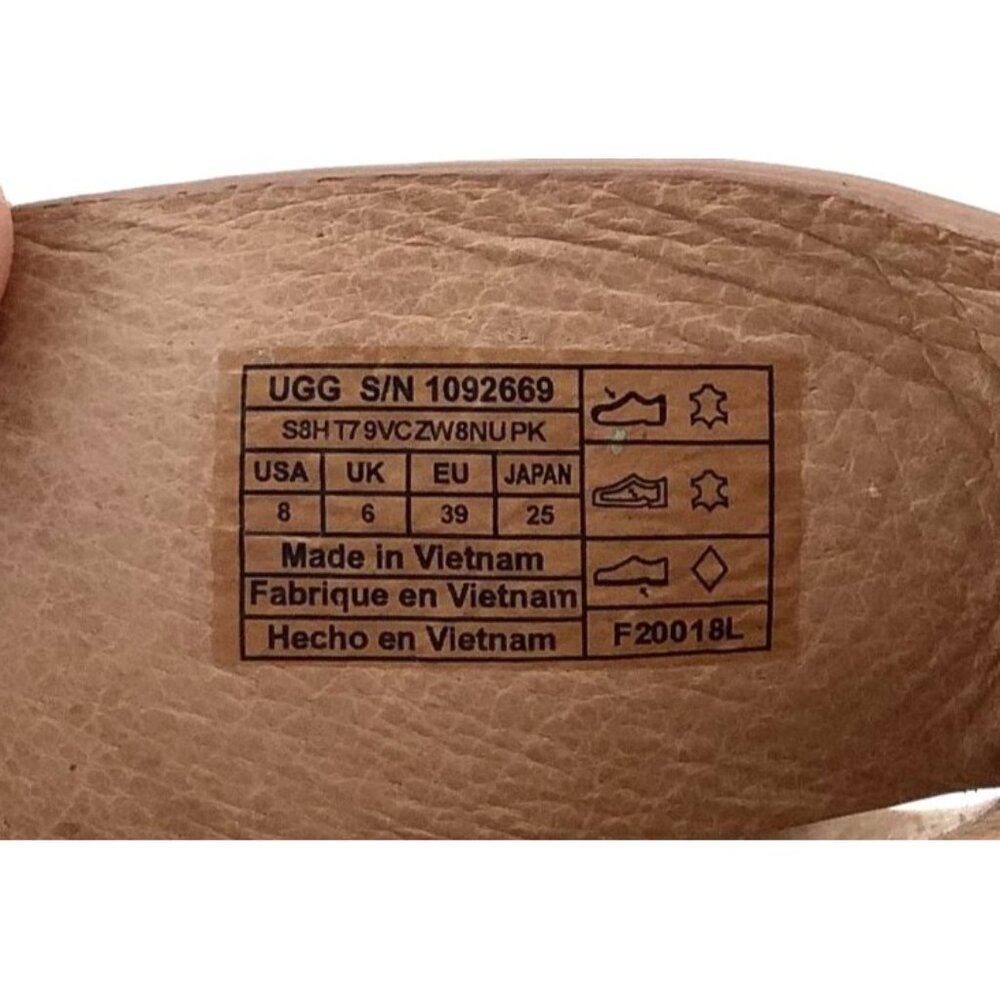 UGG Metallic Rose Gold Crisscross Slide Sandals - Picture 9 of 9